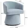 5_Kristen Faded Blue Upcycled Chenille Rolling Desk Chair more views