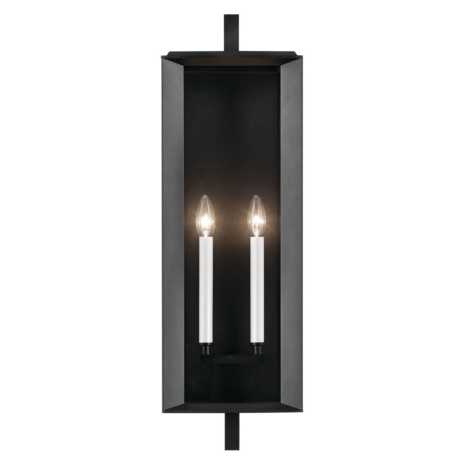 Kroft 28 inch 2 Light Outdoor Wall Light in Textured Black