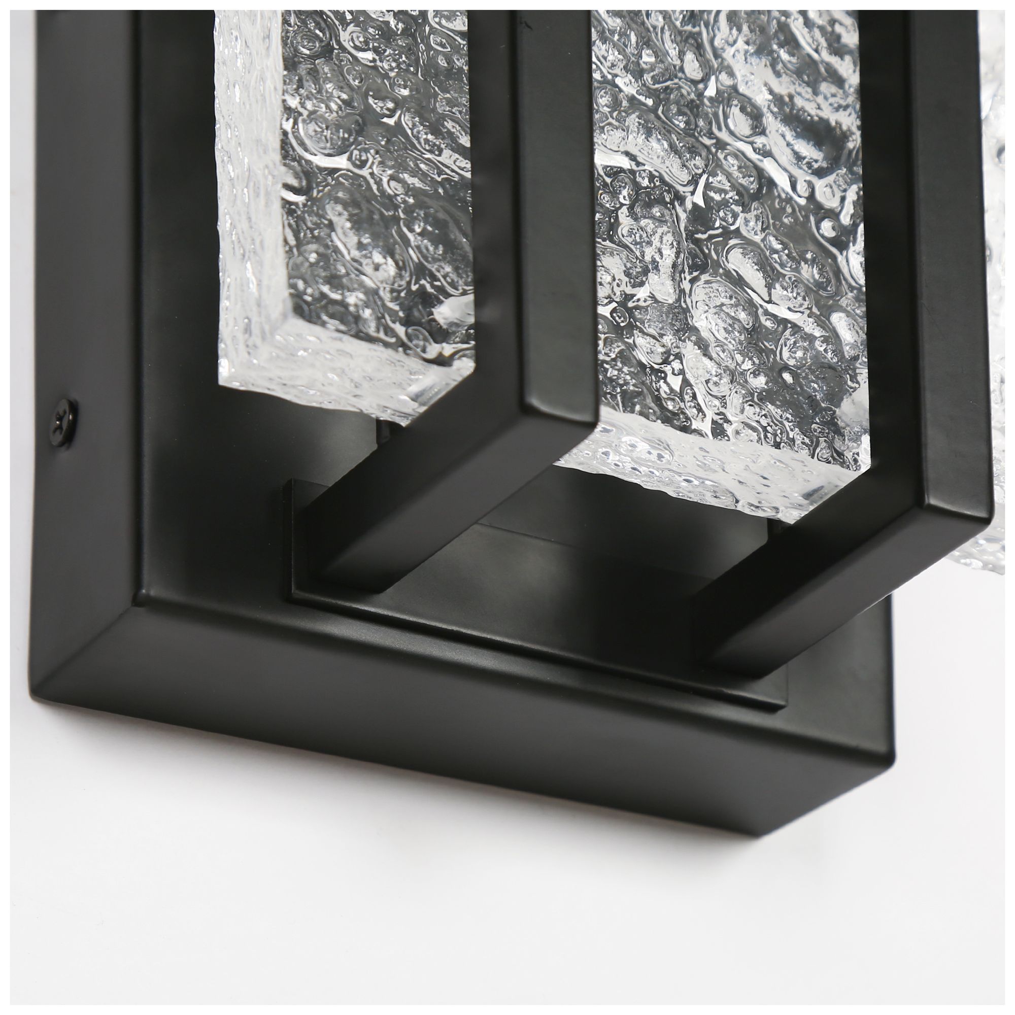 Image 3 Kryos Modern Black 12.6" Integrated LED Sconce Ripple Clear Acrylic Shade more views