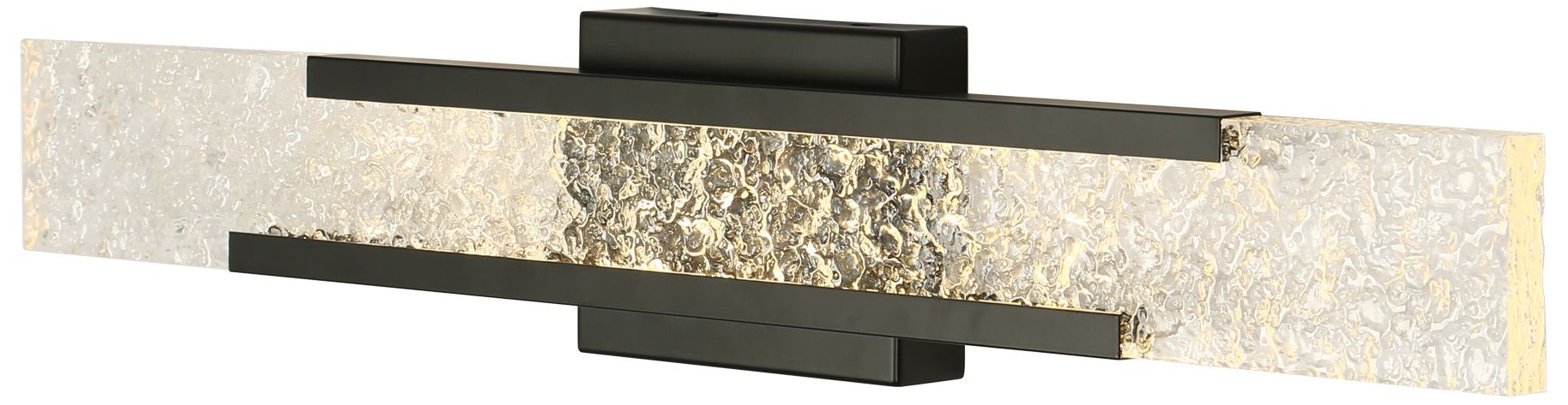 Thumbnail1 of Kryos Modern Black 26" Integrated LED Wall Sconce Ripple Acrylic Shade