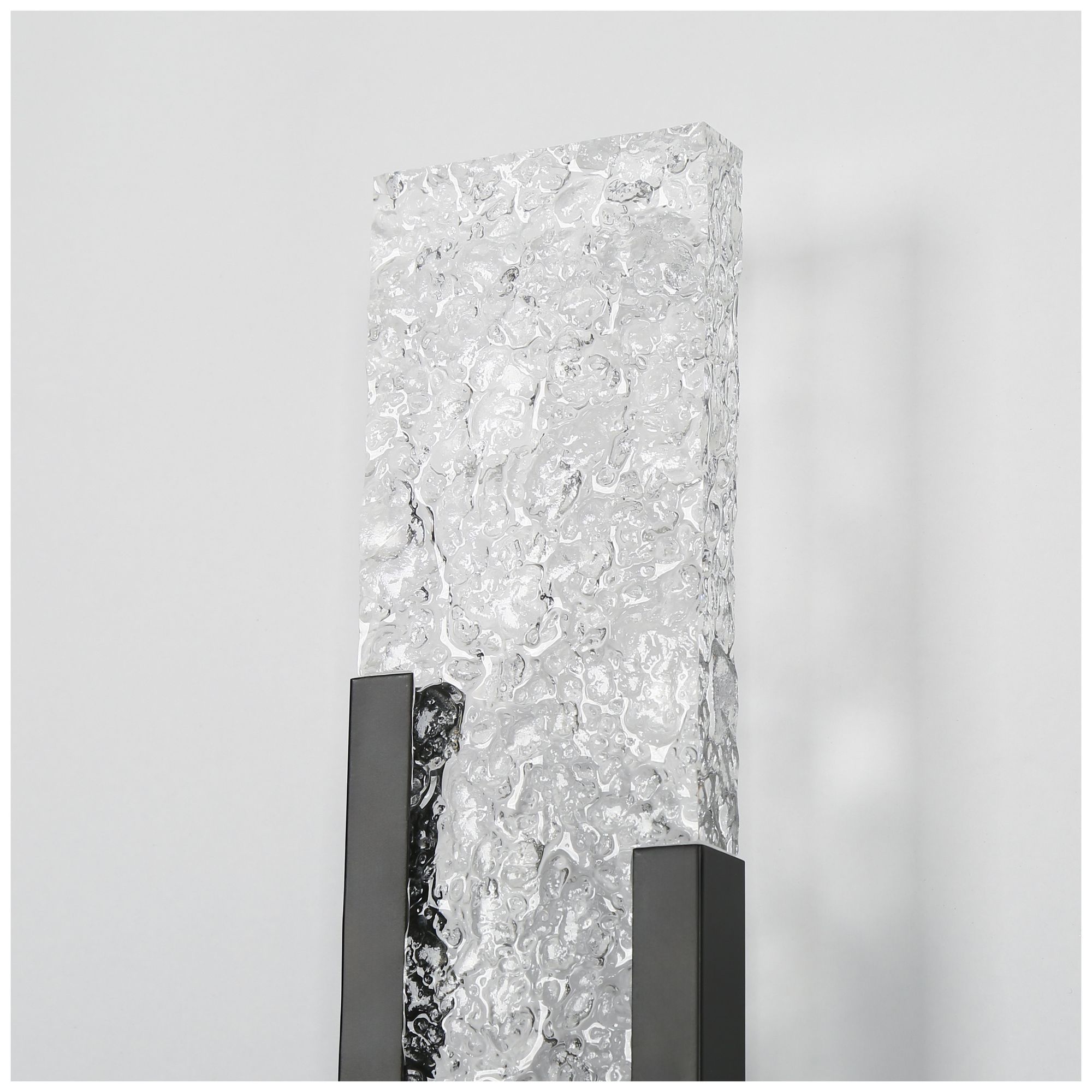 Thumbnail3 of Kryos Modern Black 26" Integrated LED Wall Sconce Ripple Acrylic Shade more views