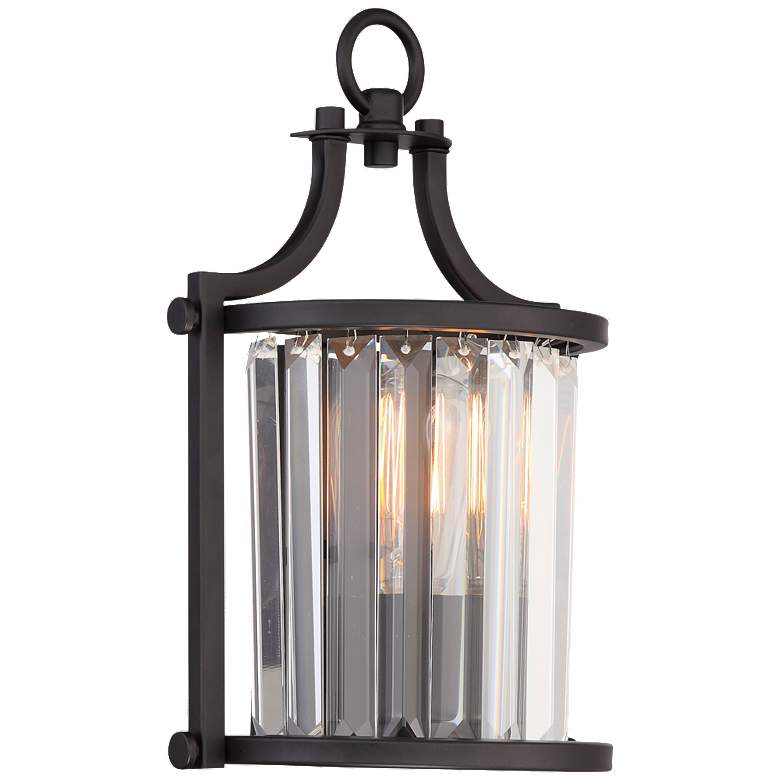 Image 1 Krys; 1 Light; Crystal Wall Sconce Aged Bronze Finish