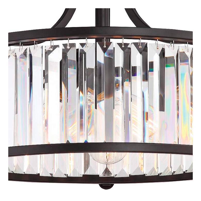 Image 3 Krys 17 3/4"W Aged Bronze Crystal 3-Light Ceiling Light more views