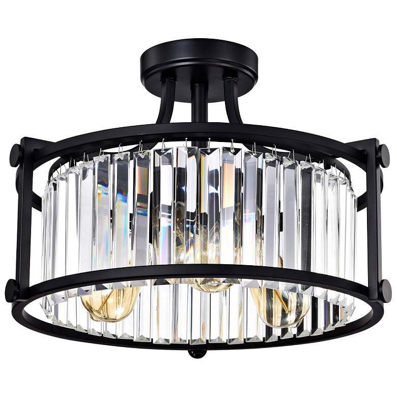 Image 5 Krys 17 3/4"W Aged Bronze Crystal 3-Light Ceiling Light more views