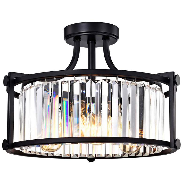 Image 6 Krys 17 3/4"W Aged Bronze Crystal 3-Light Ceiling Light more views