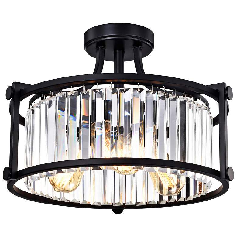 Image 7 Krys 17 3/4"W Aged Bronze Crystal 3-Light Ceiling Light more views