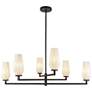 1_Krysta 35 1/4" Wide Matte Black 6-Light Tiered Chandelier