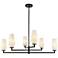 Krysta 35 1/4" Wide Matte Black 6-Light Tiered Chandelier