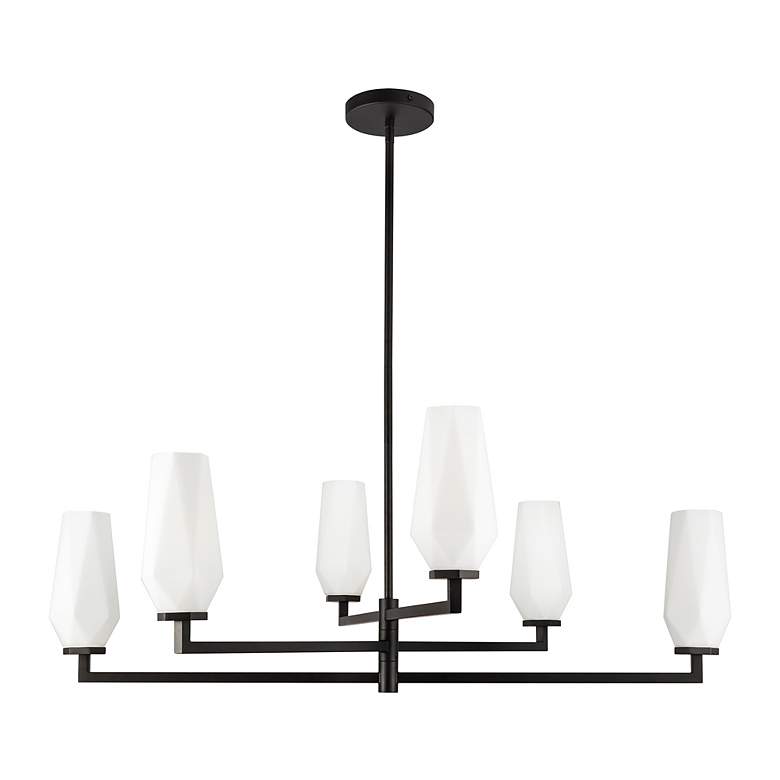 Image 2 Krysta 35 1/4" Wide Matte Black 6-Light Tiered Chandelier more views