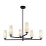3_Krysta 35 1/4" Wide Matte Black 6-Light Tiered Chandelier more views