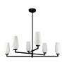 4_Krysta 35 1/4" Wide Matte Black 6-Light Tiered Chandelier more views