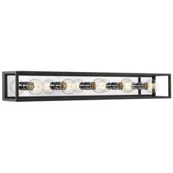 Kube 39 1/2" Wide Matte Black 5-Light Vanity Bath Light