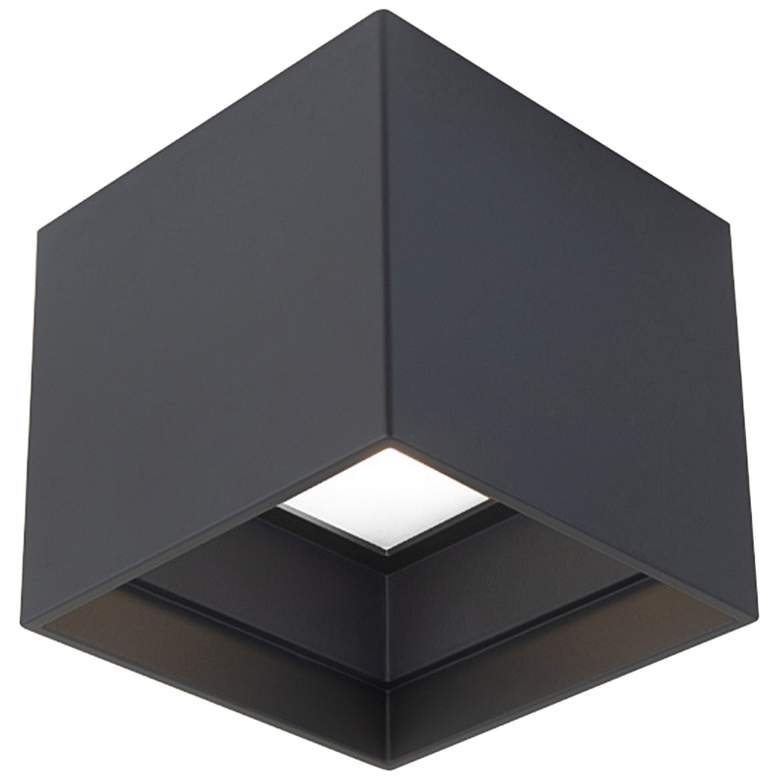 Image 1 Kube 4.5 inchH x 5 inchW 1-Light Outdoor Flush Mount in Black