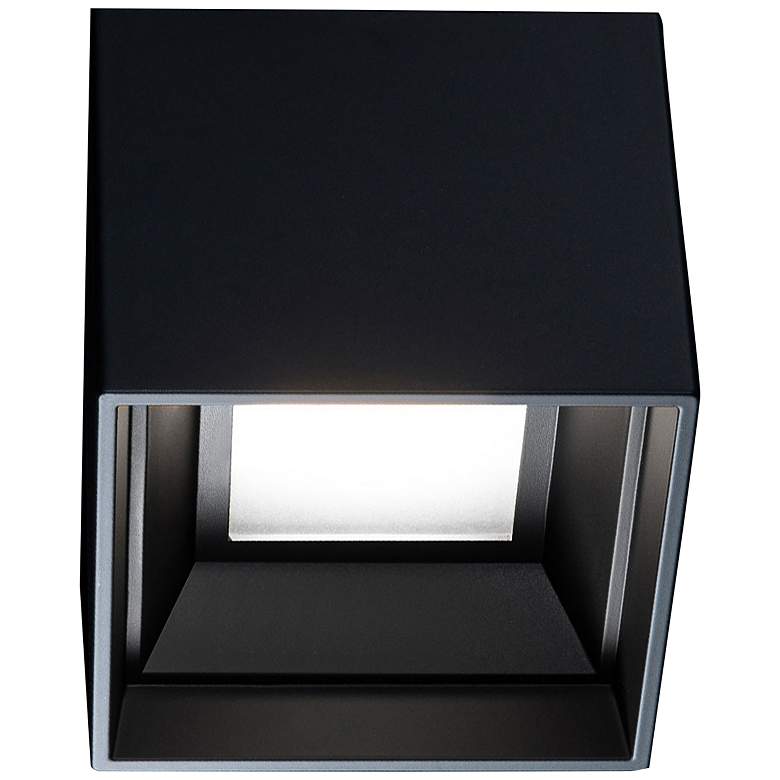 Image 6 Kube 4.5"H x 5"W 1-Light Outdoor Flush Mount in Black more views
