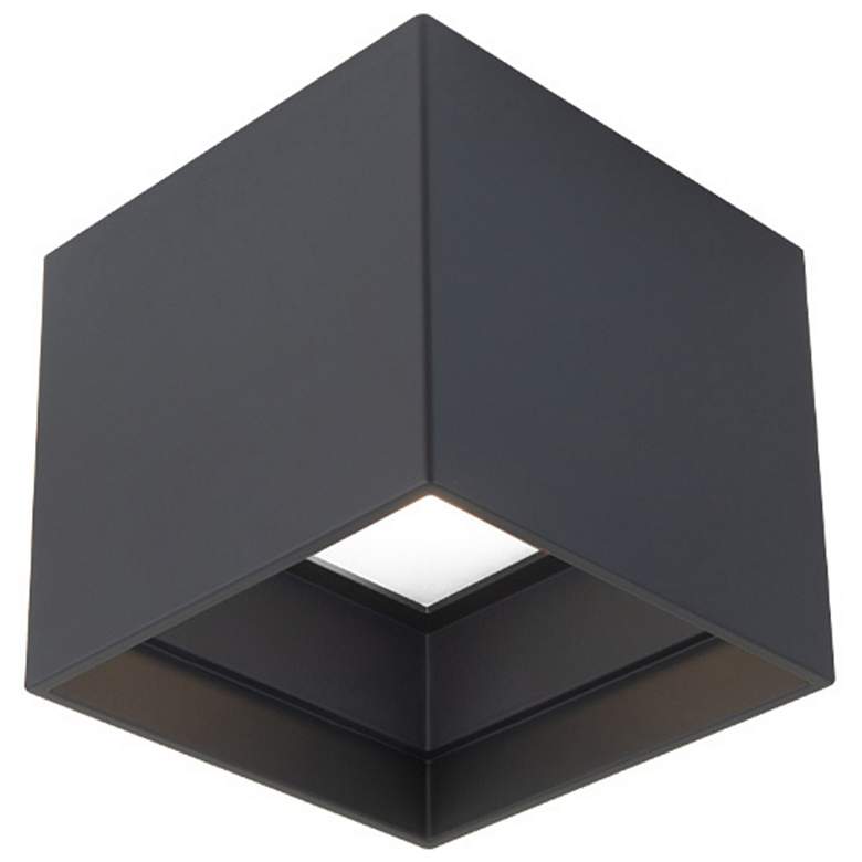 Image 1 Kube 4.5 inchH x 5 inchW 1-Light Outdoor Flush Mount in Black