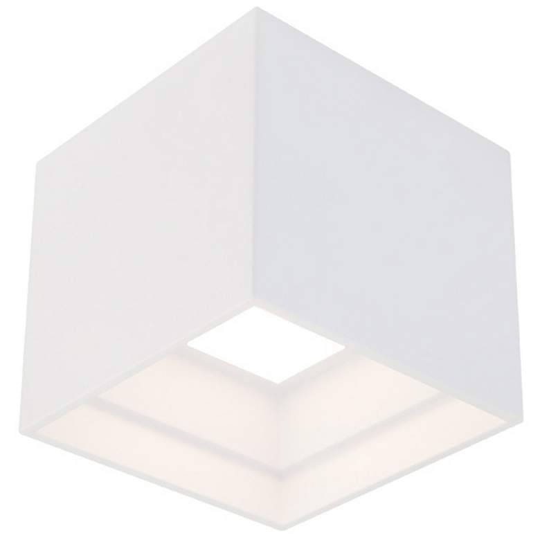 Image 1 Kube 4.5"H x 5"W 1-Light Outdoor Flush Mount in White