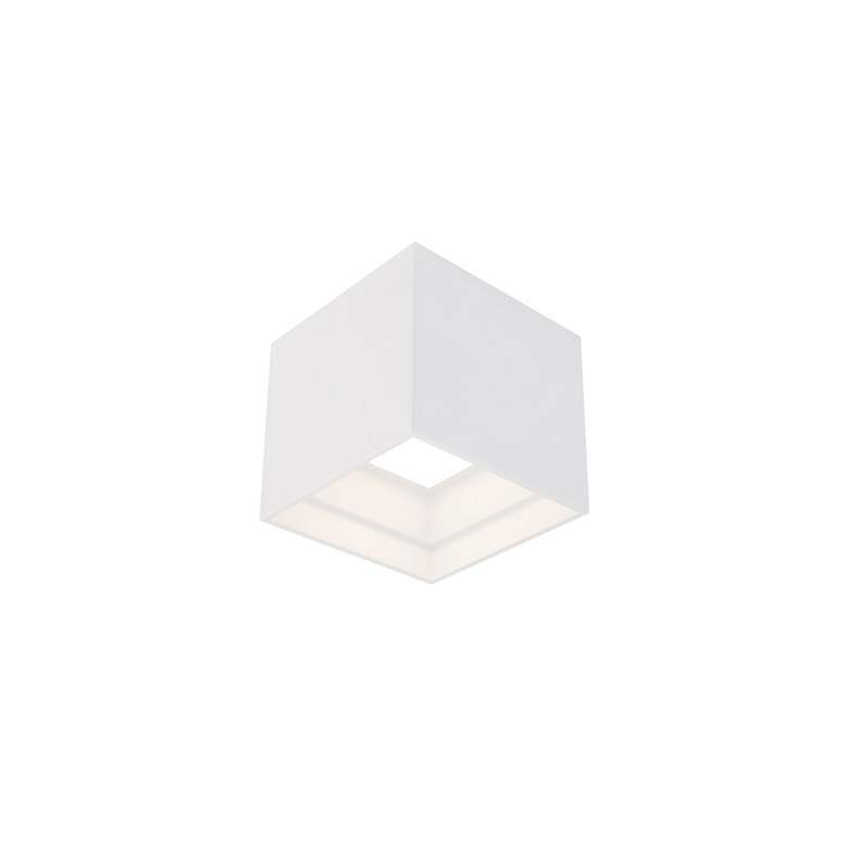Image 2 Kube 4.5"H x 5"W 1-Light Outdoor Flush Mount in White more views