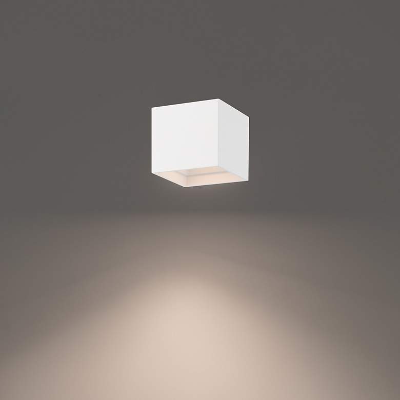 Image 3 Kube 4.5"H x 5"W 1-Light Outdoor Flush Mount in White more views