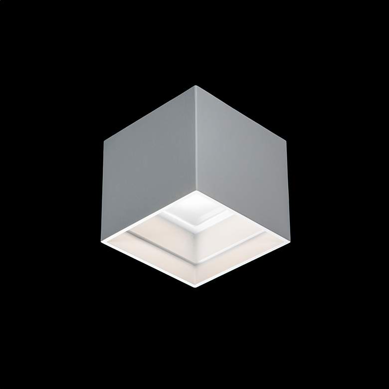 Image 5 Kube 4.5"H x 5"W 1-Light Outdoor Flush Mount in White more views