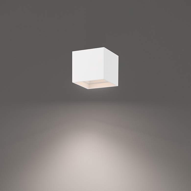 Image 3 Kube 4.5"H x 5"W 1-Light Outdoor Flush Mount in White more views