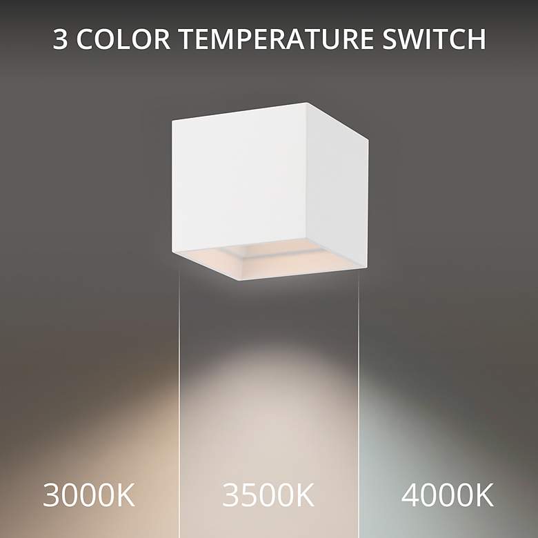Image 4 Kube 4.5"H x 5"W 1-Light Outdoor Flush Mount in White more views