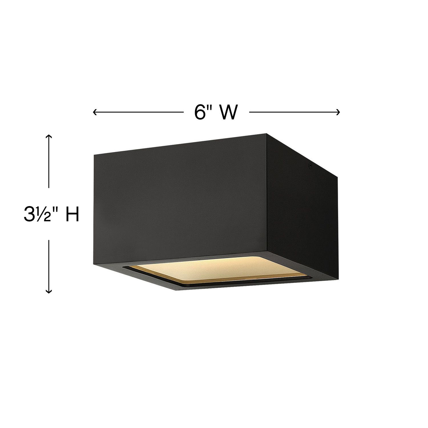 Image 4 Kube 6"W Satin Black Rectangular LED Outdoor Ceiling Light more views