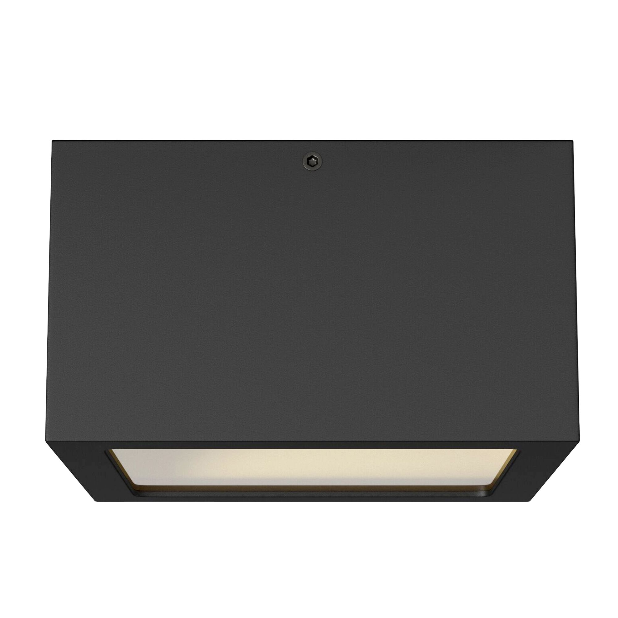 Image 5 Kube 6"W Satin Black Rectangular LED Outdoor Ceiling Light more views