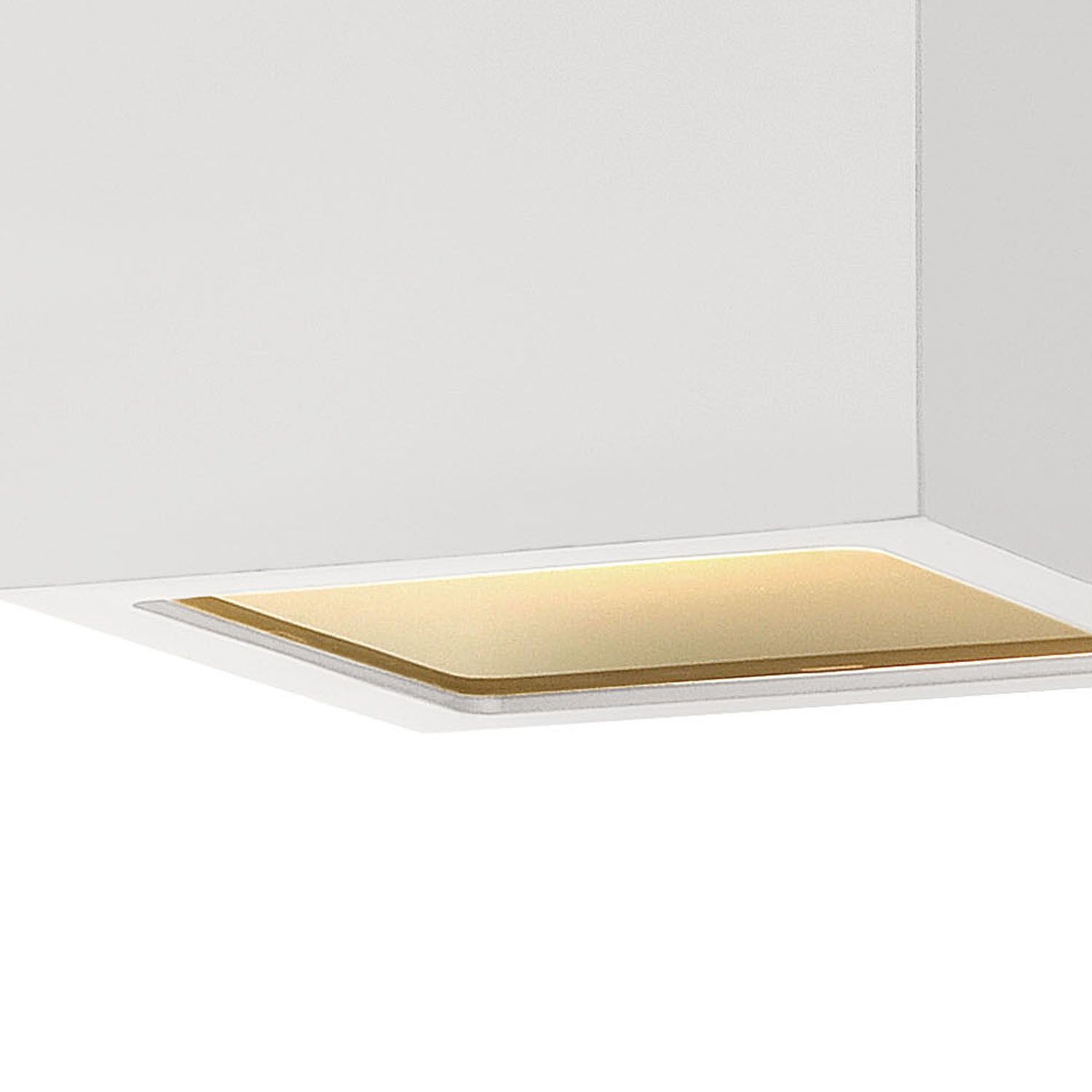 Image 3 Kube 6"W Satin White Rectangular LED Outdoor Ceiling Light more views