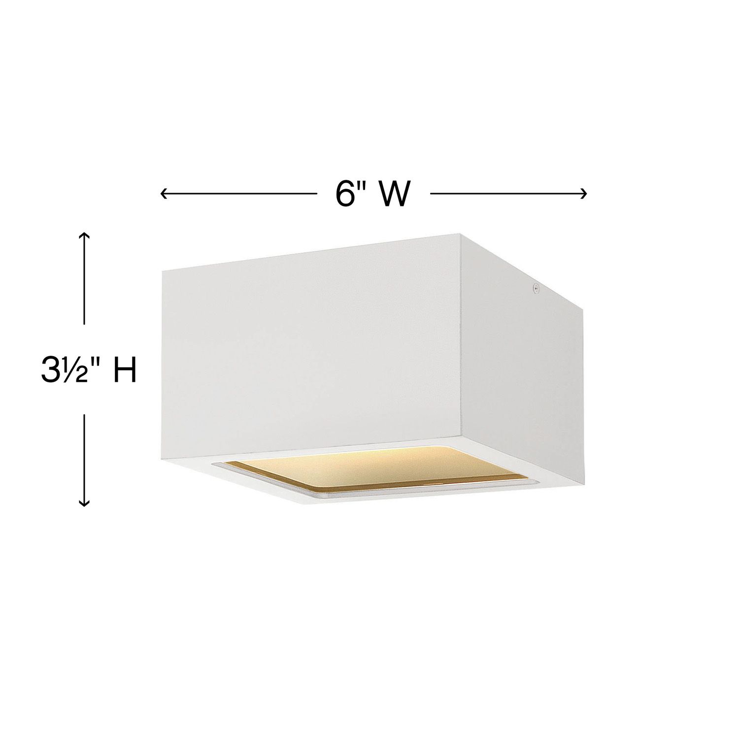 Image 4 Kube 6"W Satin White Rectangular LED Outdoor Ceiling Light more views