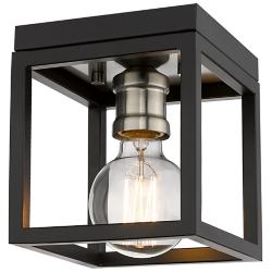 Kube by Z-Lite Matte Black + Brushed Nickel 1 Light Flush Mount