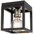 Kube by Z-Lite Matte Black + Brushed Nickel 1 Light Flush Mount