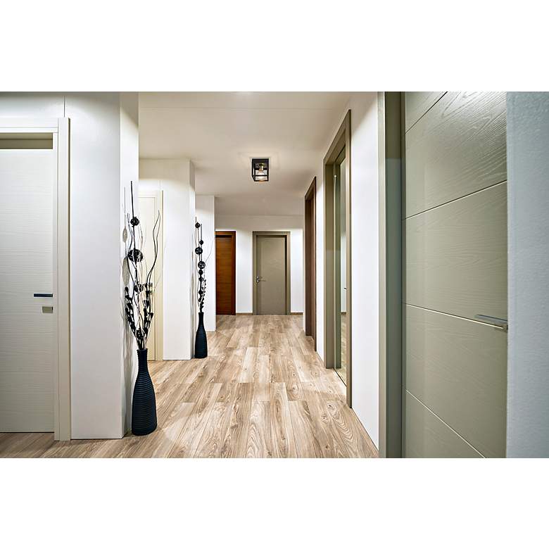 Image 2 Kube by Z-Lite Matte Black + Brushed Nickel 1 Light Flush Mount more views