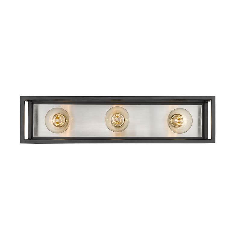 Image 2 Kube by Z-Lite Matte Black + Brushed Nickel 3 Light Vanity more views