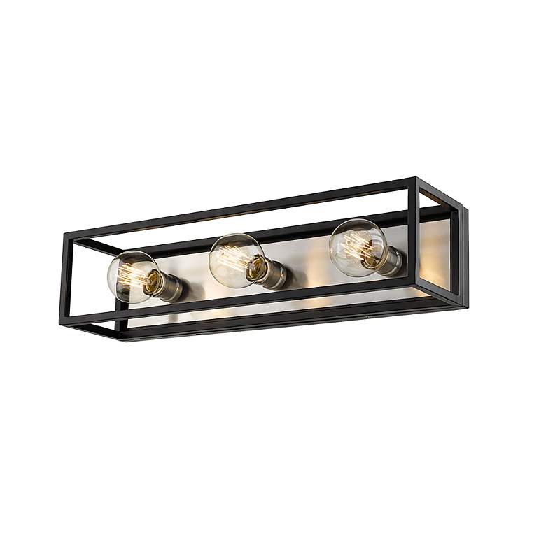 Image 3 Kube by Z-Lite Matte Black + Brushed Nickel 3 Light Vanity more views