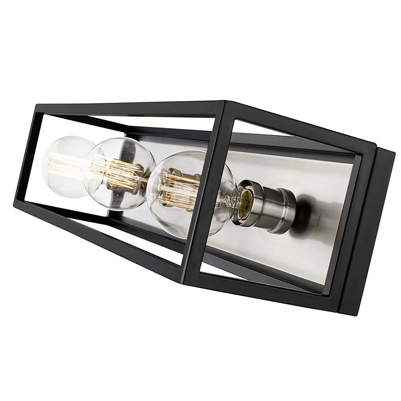 Image 4 Kube by Z-Lite Matte Black + Brushed Nickel 3 Light Vanity more views