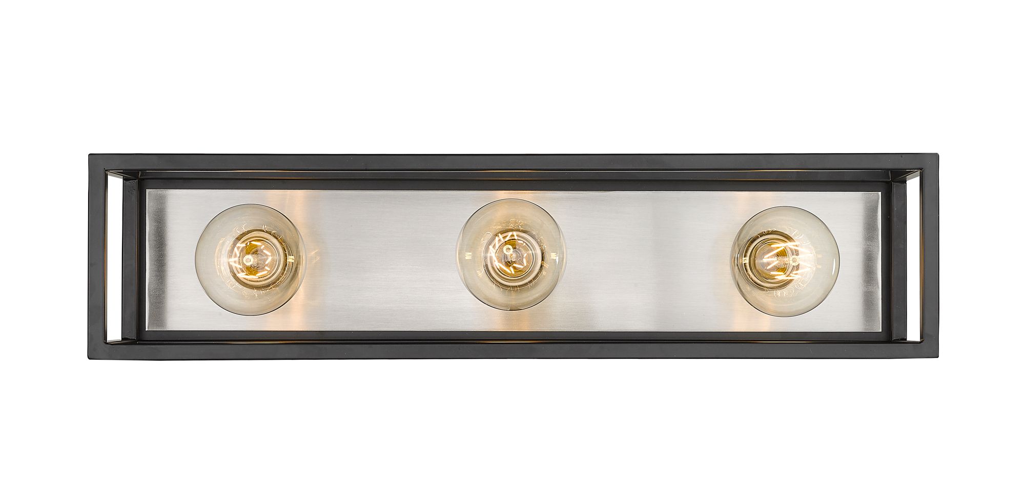 Image 2 Kube by Z-Lite Matte Black + Brushed Nickel 6.5 inch 3 Light Vanity more views