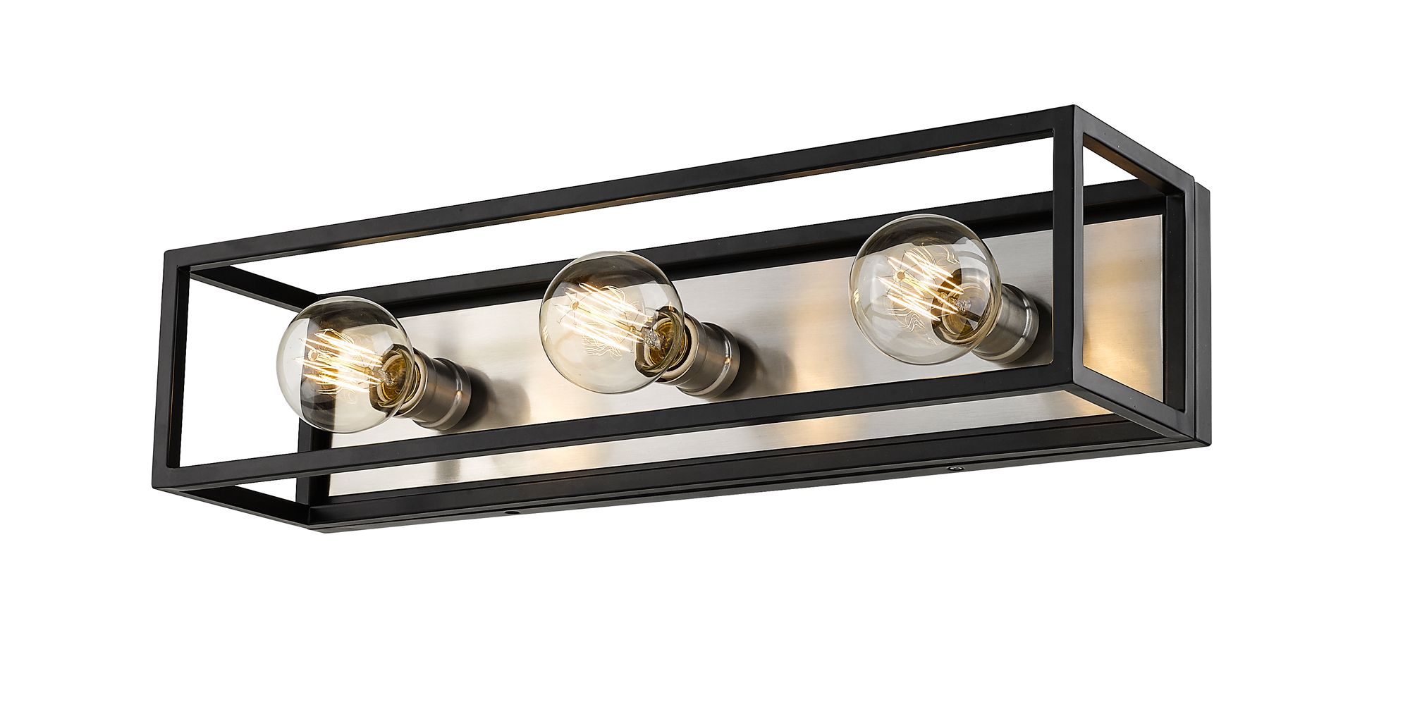 Image 3 Kube by Z-Lite Matte Black + Brushed Nickel 6.5 inch 3 Light Vanity more views