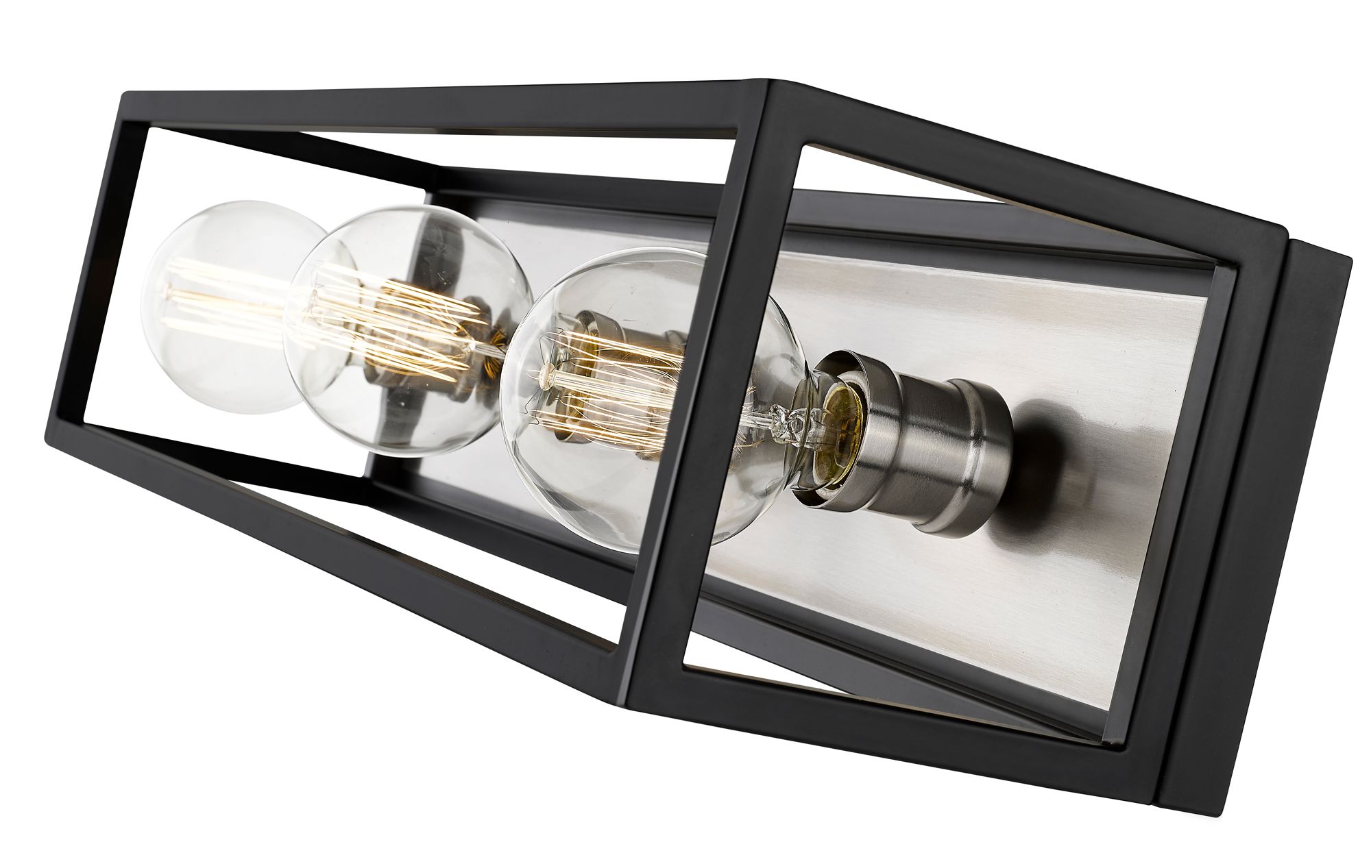 Image 4 Kube by Z-Lite Matte Black + Brushed Nickel 6.5 inch 3 Light Vanity more views