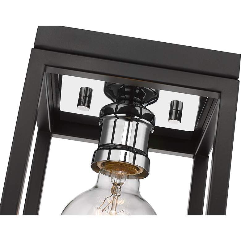 Image 6 Kube by Z-Lite Matte Black + Chrome 1 Light Flush Mount more views