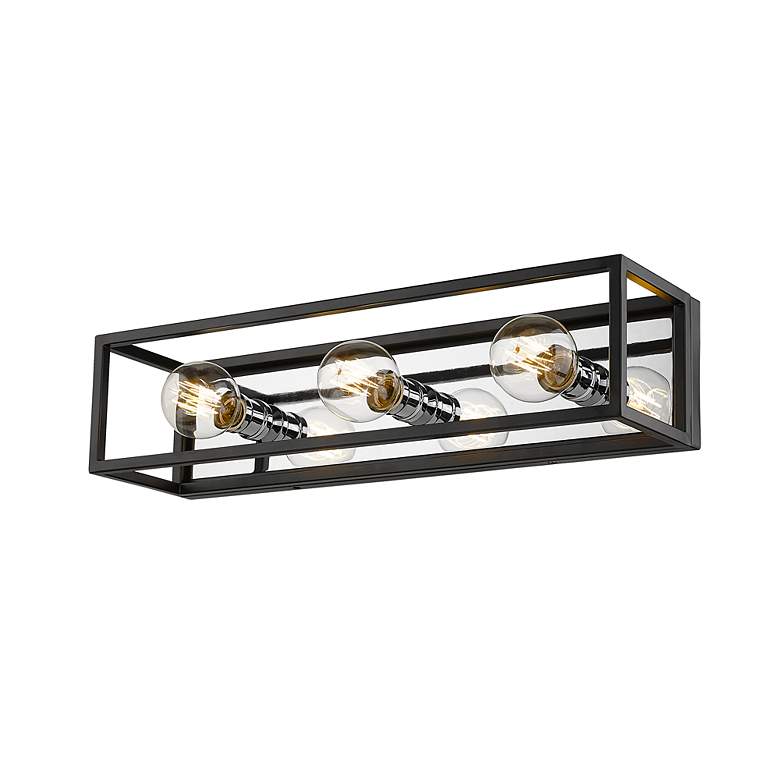 Image 3 Kube by Z-Lite Matte Black + Chrome 3 Light Vanity more views