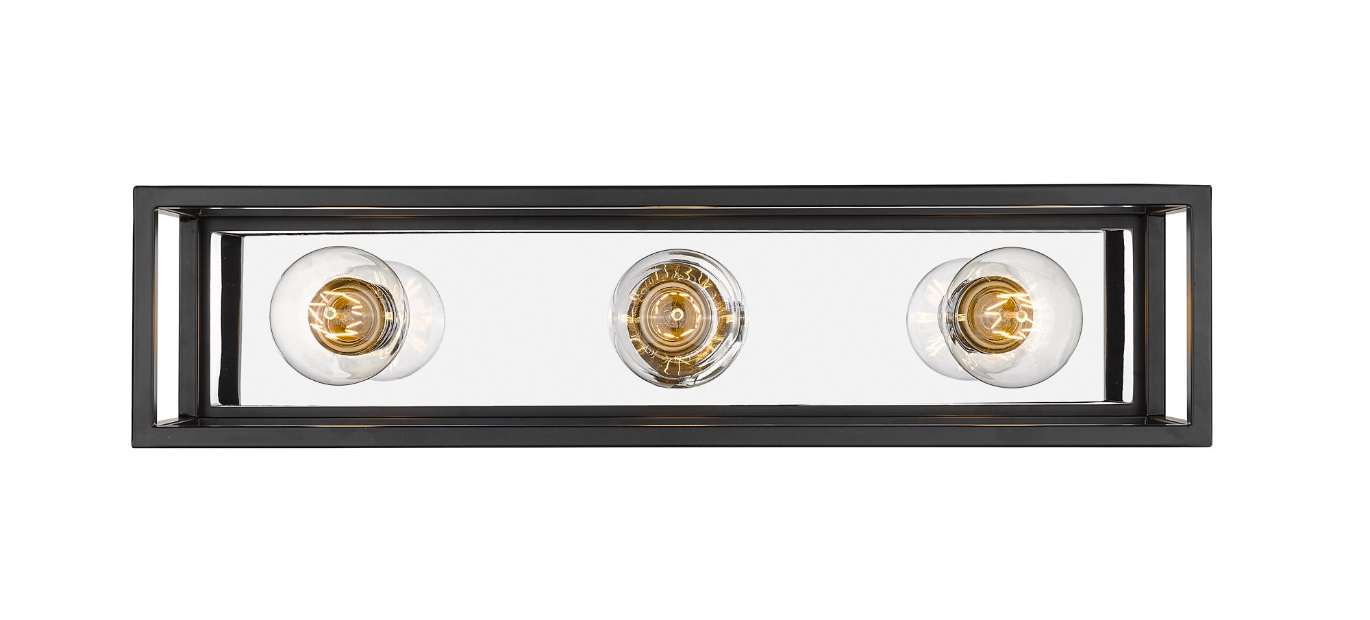 Image 2 Kube by Z-Lite Matte Black + Chrome 6.5 inch 3 Light Vanity more views