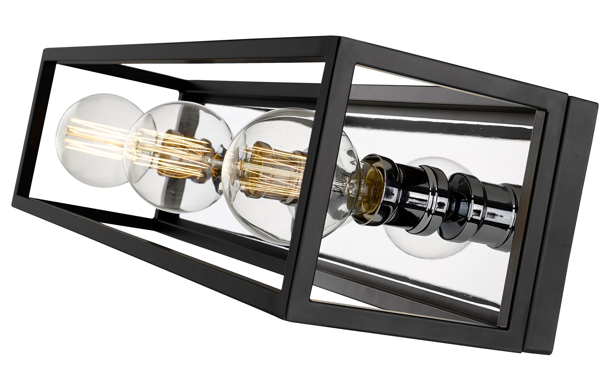 Image 4 Kube by Z-Lite Matte Black + Chrome 6.5 inch 3 Light Vanity more views