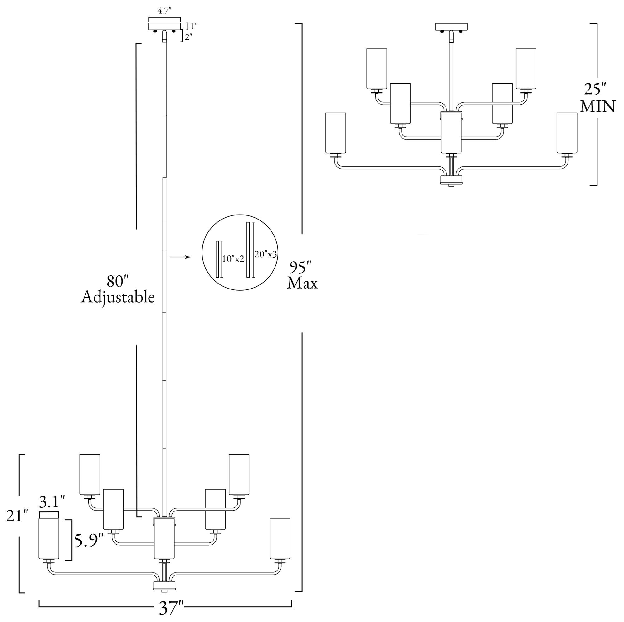 Image 2 Kudfrak 37" Wide Black Gold 8-Light Chandelier more views