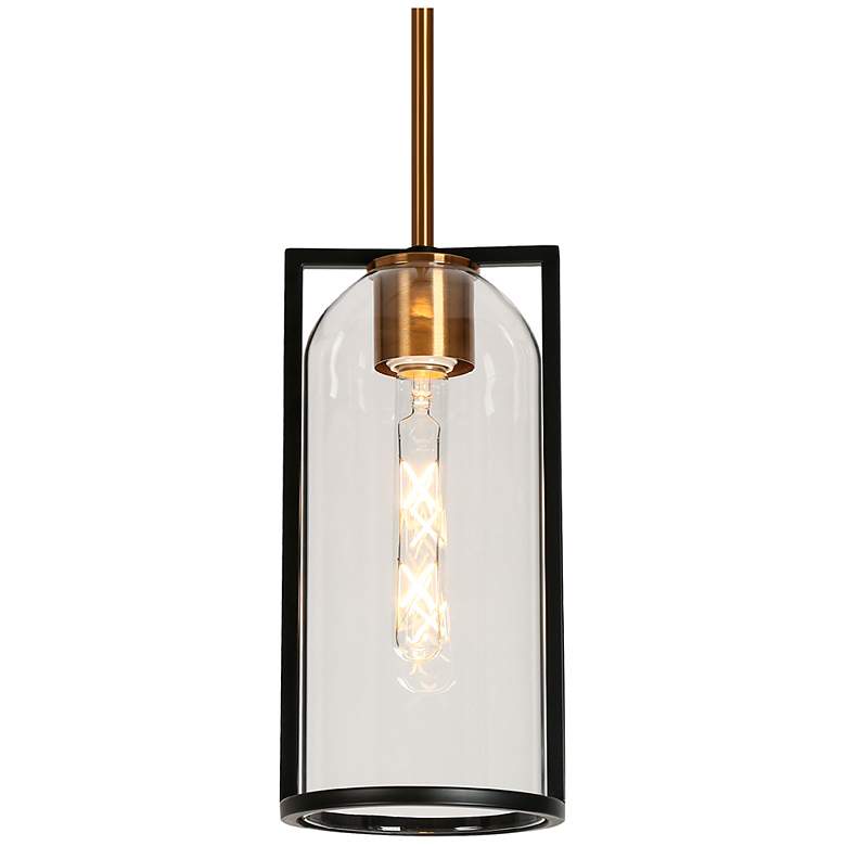 Image 1 Kudfrak 6" Wide Black Gold 1-Light Pendant Light