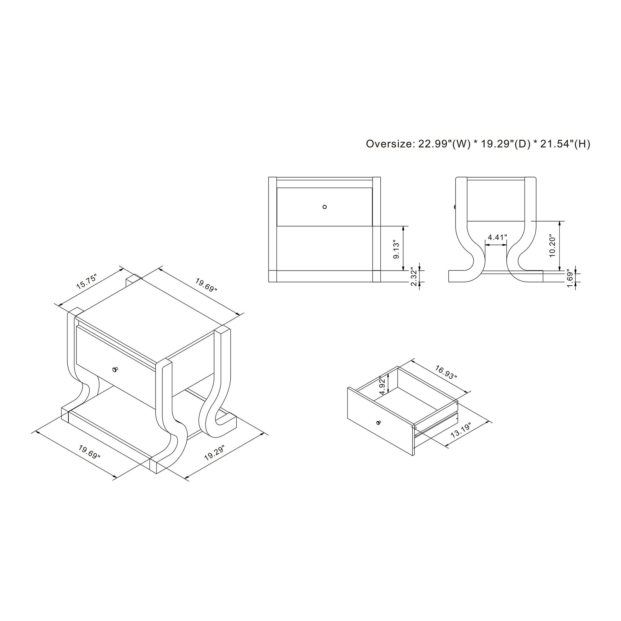 Kuiper 23" Wide Coastal White Wood 1-Drawer End Table