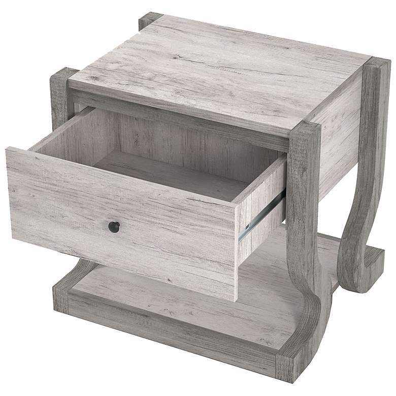 Image 7 Kuiper 23" Wide Coastal White Wood 1-Drawer End Table more views
