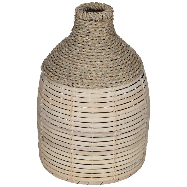 Image 1 Kulshan 11 1/2" High Natural Seagrass Rattan Decorative Vase