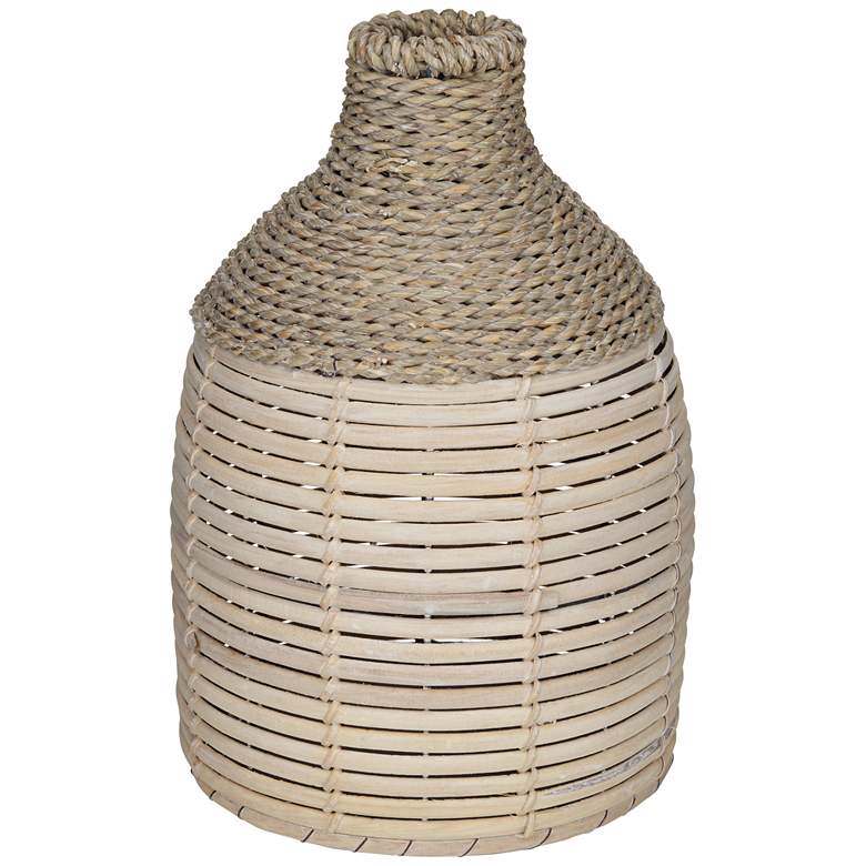 Image 4 Kulshan 11 1/2 inch High Natural Seagrass Rattan Decorative Vase more views
