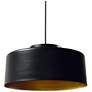2_Kup 19 3/4" Wide Painted Black and Gold Drum Pendant Light
