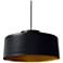 Kup 19 3/4" Wide Painted Black and Gold Drum Pendant Light
